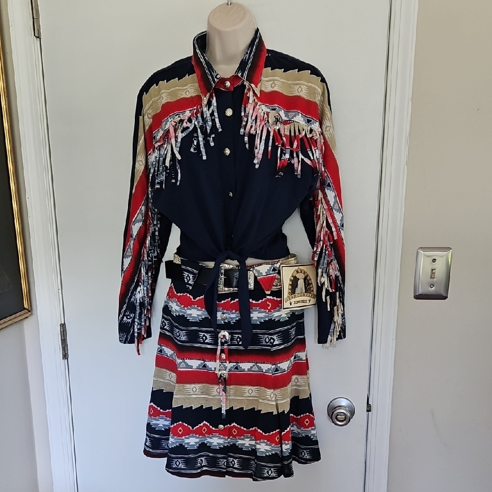 Vintage NWT Ozark Mountain Jean Company Top Size L Skirt Size M runs Sma…